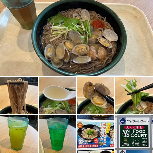552830172_24478265568525226_4283524224913281786_n Y'S ランチキャフェテリア エステック情報ビル店にて山盛り殻付きあさりのそば790円【新宿】
